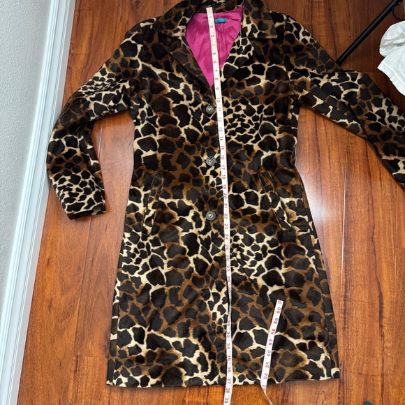 Jules Allen Giraffe Print Coat Vintage Y2K Womens Size Medium - Picture 7 of 10